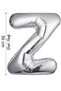 Foil Balloon Letter Z Helium Balloon 36 cm Silver Color - Letter Z Balloon - Letter Foil Balloon - 16 Inch