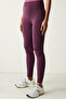 Plum High Waist Contrast Seamless Ankle Length Leggings