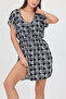 Bysen Lena Black/White Elastic Waist Beachwear Tunic Pareo - 5