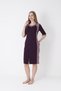 Women's Cotton Lycra Fabric Zippered Dress / Purple 7124 - 4