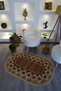 Sun Collection Oval Cotton Bohemian Jute Look Woven Base Modern Decorative Carpet 1737 - 3
