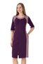 Women's Cotton Lycra Fabric Zippered Dress / Purple 7124