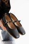 Women's Natural Buckle Belt Banded Ballerinas Daily