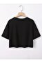 Oversize Black Crop T-Shirt - 2