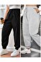Large Size Women's Black-Grey Sweatpants - 4