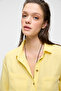 Dens Women's 100% Cotton Muslin Fabric Relaxed Cut Yellow Shorts with Buttons and Pockets on the Front - 6