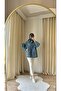 8807 - Comfortable and Stylish Women's Denim Jacket with Handcrafted Stone Decoration