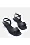 Large size women's sandal 41-42-43-44-black leather - 3