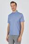 Men's Cobalt Blue Short Sleeve Plain Suprem Polo Collar Cotton Slim Fit T-Shirt 1011250160_602
