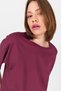Claret Red Shoulder Text Printed 100% Cotton Oversize T-Shirt 2150-30m - 6