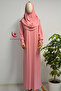 Women's Combed Cotton Prayer Dress with Self-Headscarf Comfortable Fit – One Piece