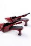 H-470 Burgundy Patent Leather Hard Hat Buckle Open Back Daily Women's Sandals - 5