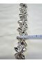 Sparkling Crystal Stone Embroidered Evening Dress and Bridal Belt Ribbon - Handmade Special Design - 3
