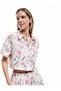Short Sleeve Classic Collar Floral Cropped Shirt - 2