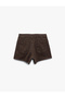 Normal Waist Cotton Pocket Detailed Fringed Leg Mini Jean Shorts - 5