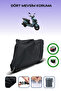 Black (Kuba Space 50 Pro) Motorcycle Tarpaulin, Rear Bag and Lock Compatible