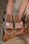 Women's Mink Flower Buckle High Sole Eva Slippers 5cm Byndcm01 - 4