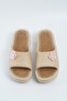 Women's Beige Flower Buckle High Sole Eva Slippers 5cm Byndcm01 - 6