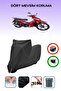Black, Cuba Aegean 50, Motorcycle Tarpaulin, Lock Compatible, Rear Bag Incompatible