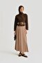 Crinkled Satin Skirt 25Yh5601 Beige