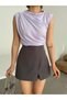 Women's Lilac Sandy Fabric Cross Shirring Detail Tank Top - 5
