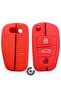 Audi Compatible A1, A3, A4, A5, A6, A7, Q3, Q5, Q7, Q8, Tt, S3, S4, S6, Rs Semi-Silicone Key Case Cover (Red)