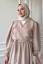 Modal Cupra Beige Suit with Bolero Skirt - 4