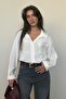 White Pocket Women's Long Sleeve Shirt Mg2409 - 6