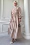 Modal Cupra Beige Suit with Bolero Skirt - 2