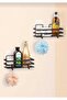 Adhesive 2Pcs Single Tier Black Shampoo Holder Washcloth Hanger Shower Shelf, Single Tier Matte Black Soap Dish - 3