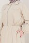 Zippered Pocket Gilet Dress-Beige - 5