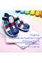 صنادل للأولاد الصغار من Orthopedic First Step Eiagcm2406 باللون الأزرق الداكن والأبيض والأحمر - 2