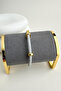 White Knitted Rope Steel Plate Detail Adjustable Bracelet - 3