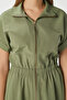 Women's Hilda Khaki Zippered Waist Elastic Pocket Dress - 6