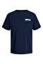 Navy Blazer Men's Crew Neck Cotton T-Shirt with Small Logo Print 12233999 - 5