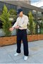 Premium Nabrano široke Lan pantalone - 3