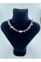 Original Design Real Pearl Steel Necklace with Amethyst Natural Stone - 2