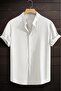 Laend Slim Fit Short Sleeve Hakim Collar Men's Shirt