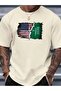Casual Summer Flag Print T-Shirt for Men - Short Sleeve, Round Neck, Breathable - 5