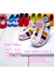 Orthopedic First Step Baby Girl Sandals Kiagcm2406 White Claret Red Pink - 5