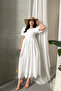 Imported Special Design Elastic Waist Tie-Back Detail Floral Pattern Premium Eyelet Embroidery Dress - 7