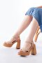 P-105 Nut Cross Thick Heeled Women's Sandals