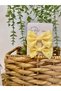 Yellow Transparent Tulle Double Combination Bow Buckle, Handmade Buckle, Girl's Buckle, Lace Buckle Gift - 5