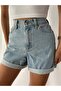 Women's Light Blue Acid Wash Denim Shorts Double Leg Denim Lycra Recuperative Premium - 3