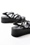 861-1029 Black Wedge Women's Sandals - 4