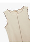 Cotton Contrast Detailed Sleeveless Crew Neck Tank Top - 5