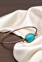 Copper (Pure Real) Turquoise Stone Trend Elegant Bracelet (Evil Eye Protection) (Special Occasions, Gift) - 2