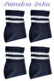 Unisex Quality Cotton Soft Women's Men's Ring Patterned College Socks (4 Pairs) - 5