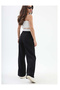 Black with Reverse Belt Detail Palazzo Pants - 2