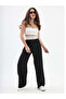 Black with Reverse Belt Detail Palazzo Pants